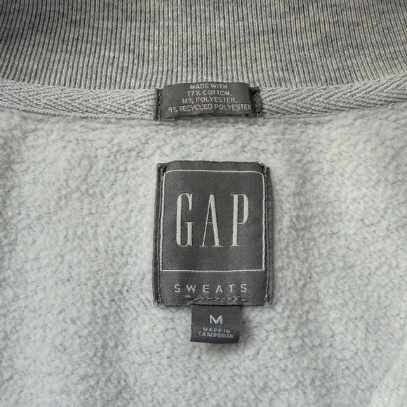 Gap Sweats Women's Cropped 1/4 Zip Sweatshirt sz Medium Light Gray High Neck - Picture 3 of 11